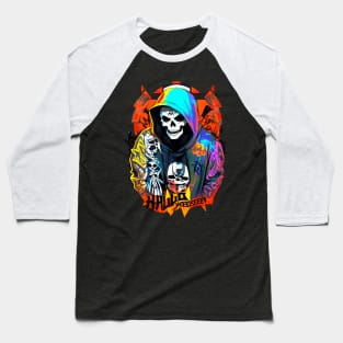 Halloween hip hop rap streetstyle skull Baseball T-Shirt